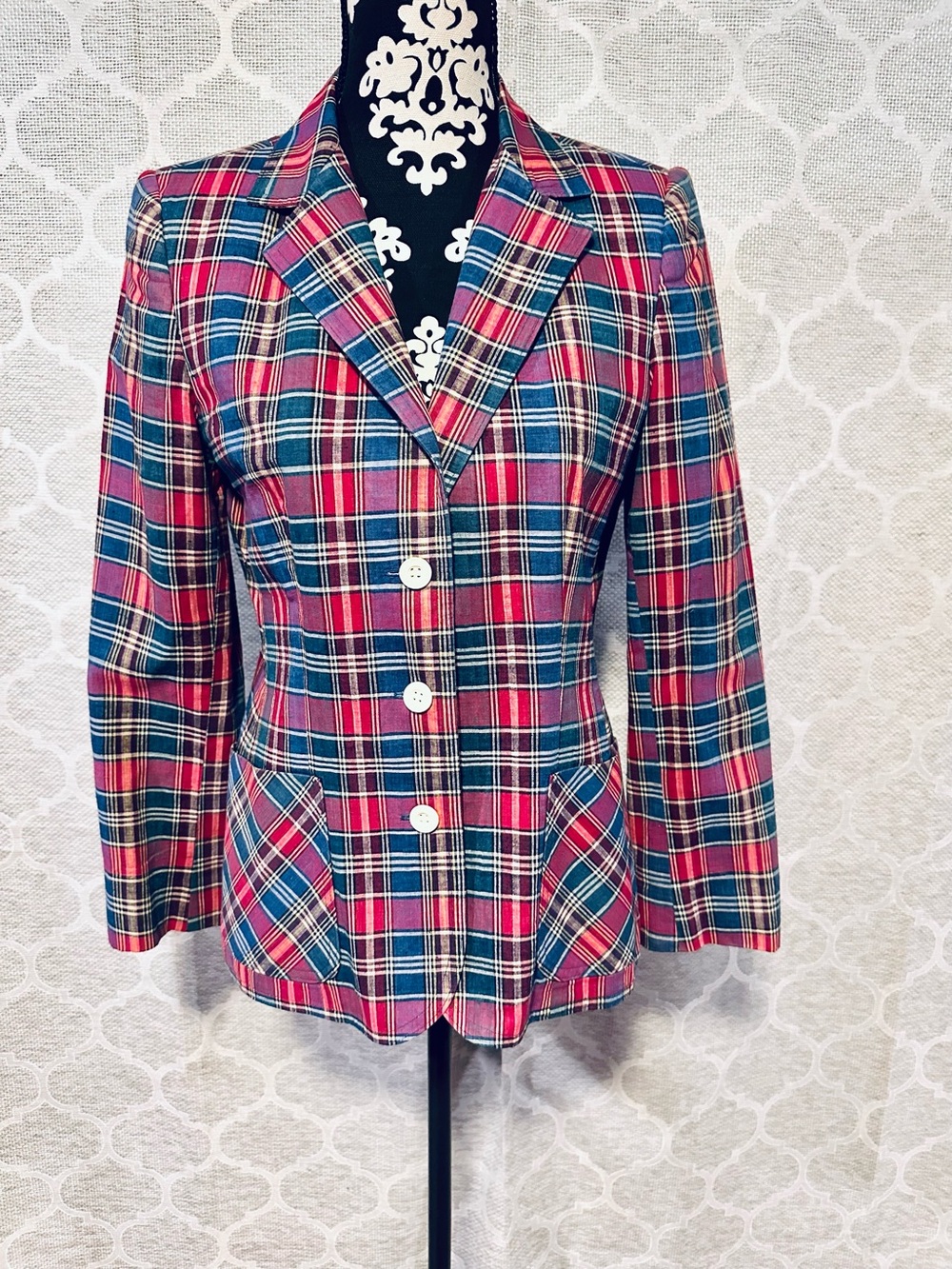 Country Suburbans Vintage Tartan Plaid Blazer size 8